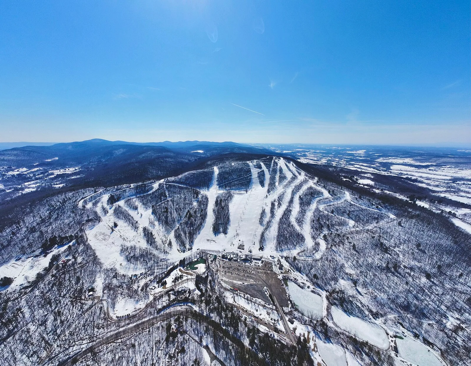 Winter Aerial Shot of Catamount Mountain Resort