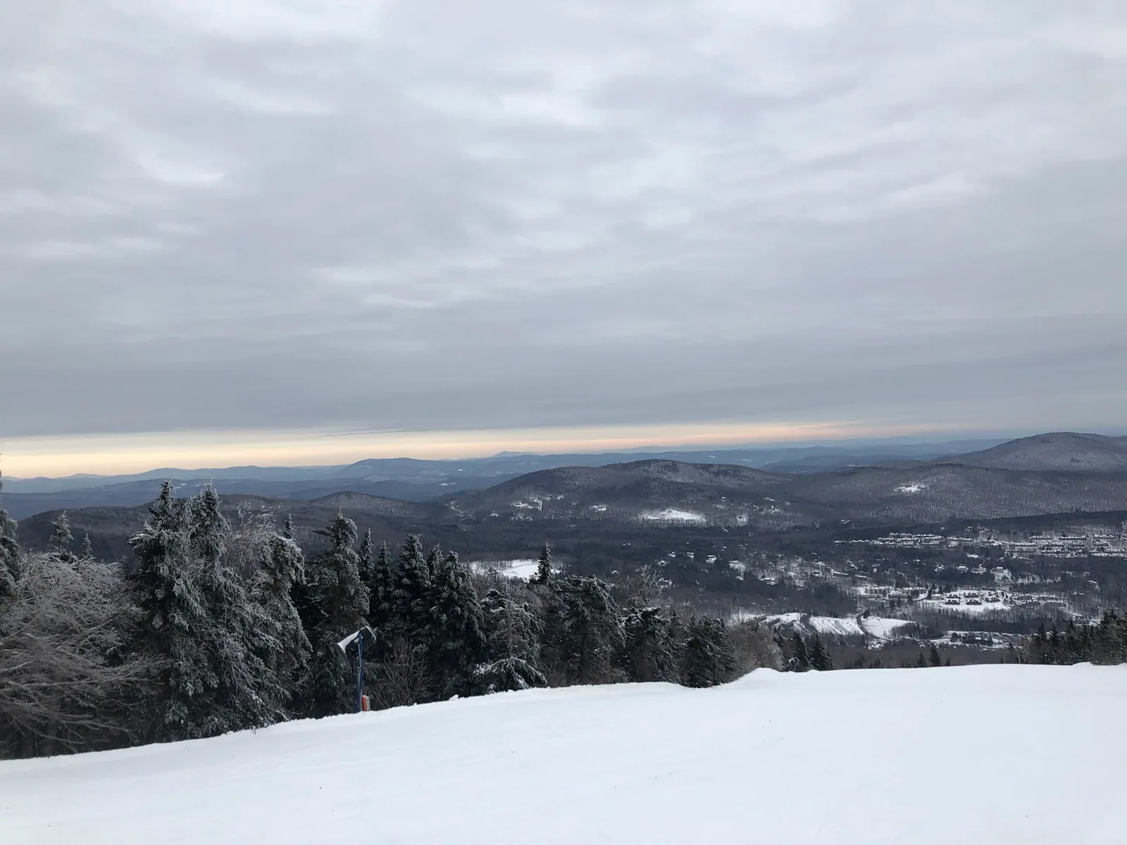 Winter on a trail at Mount Snow, Vermont