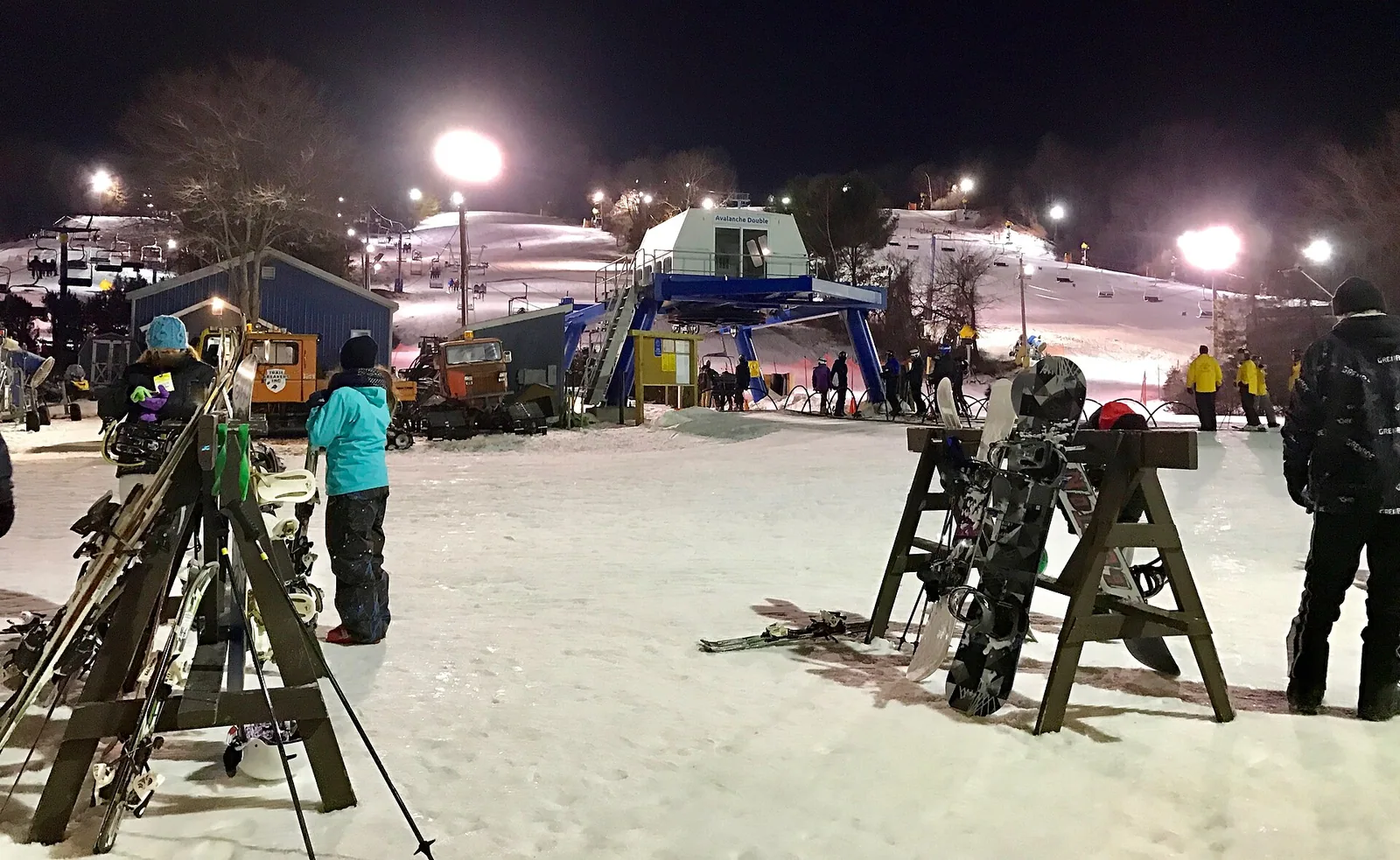 Mount Southington Ski Area at night