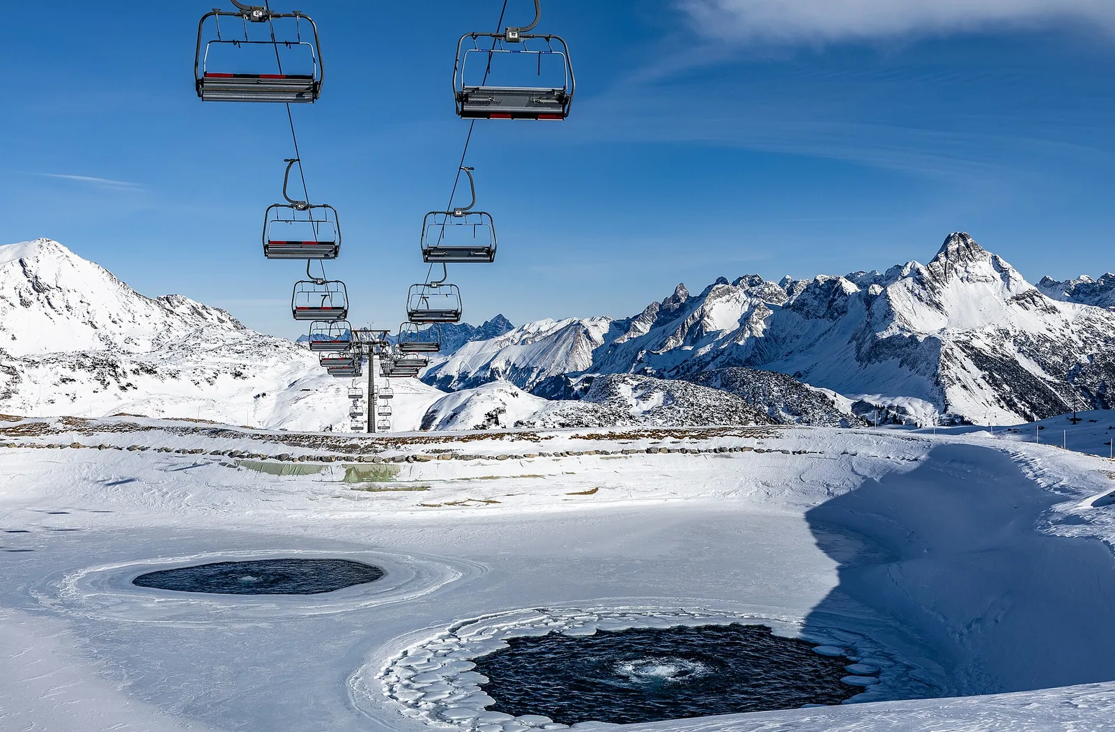 Warth Saloberkopf Beschneiungsteich Winter